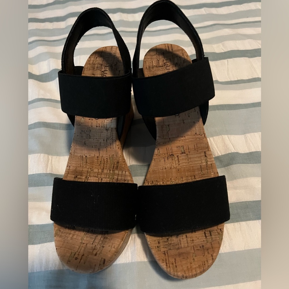 Lucky Brand black wedges. Size 7.